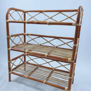 3 layer rattan shoes rack