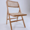 teak wood folding chair with rattan net