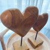 teak wood heart shape craving