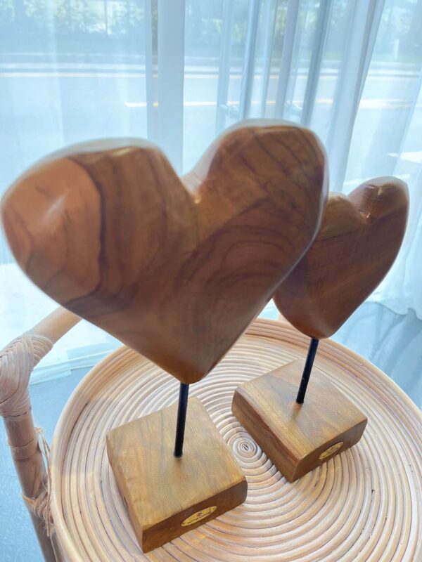teak wood heart shape craving