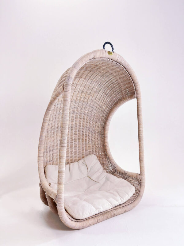 white wash rattan swing without pole