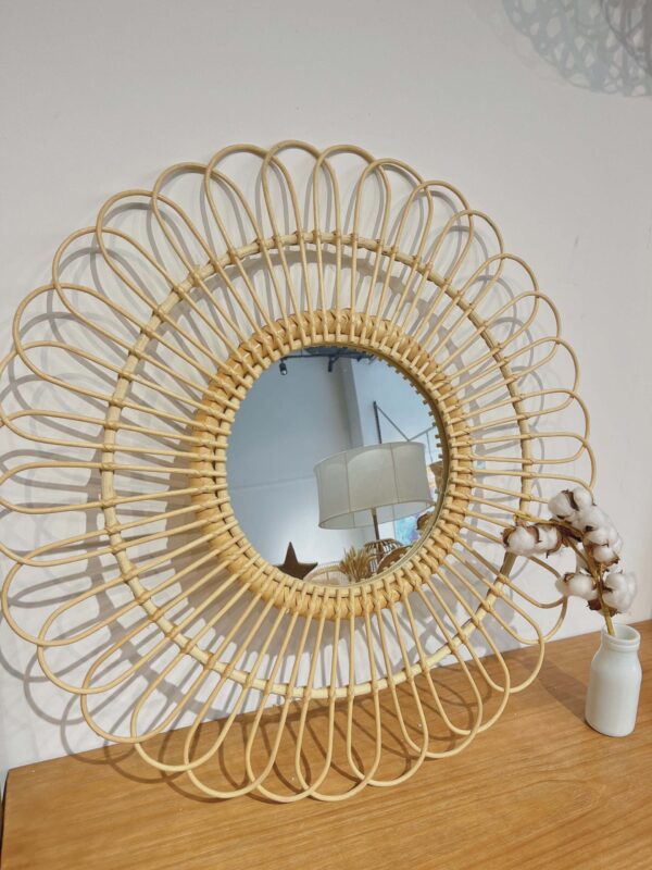 rattan mirror daisy design