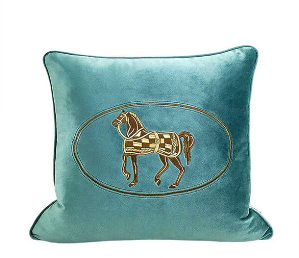 green horse cushion cover