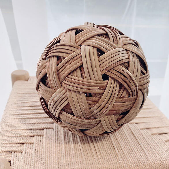 trandition Rattan Woven Ball - Natural, 15cm x 15cm