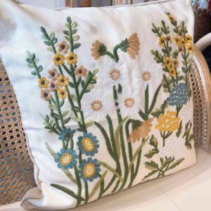 Embroidery flower Cushion