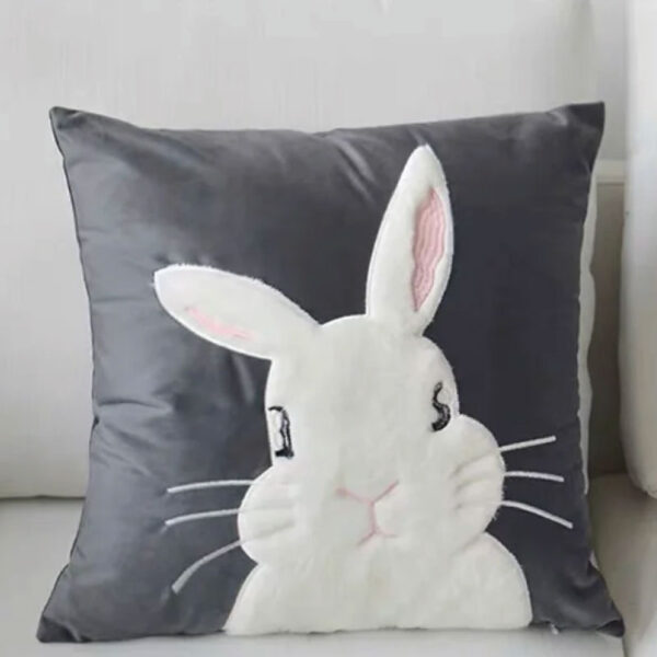 Velvet-Fabric-Rabbit-Embroidery-Cushion-Cover